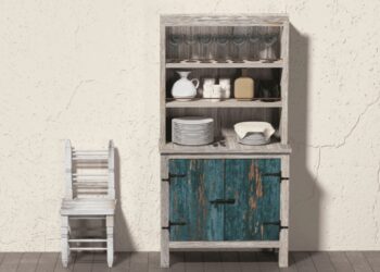 Stylowy kredens rustykalny z litego drewna – idealny nie tylko do kuchni