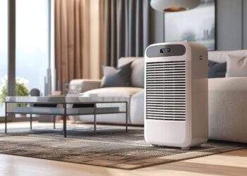 Klimatyzator przenośny w domu w salonie