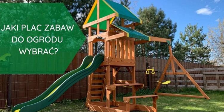 drewniany plac zabaw do ogrodu